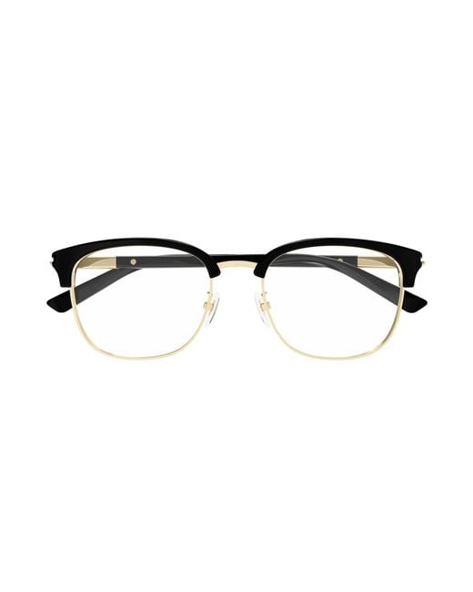 Gucci Black Gg1901Oa 001 Optical Frames Acetate Transparent Round for men