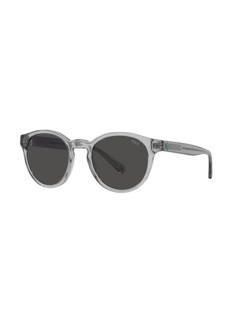 Polo Ralph Lauren Black Ph4192 541387 Sunglasses Acetate Round Normal for men