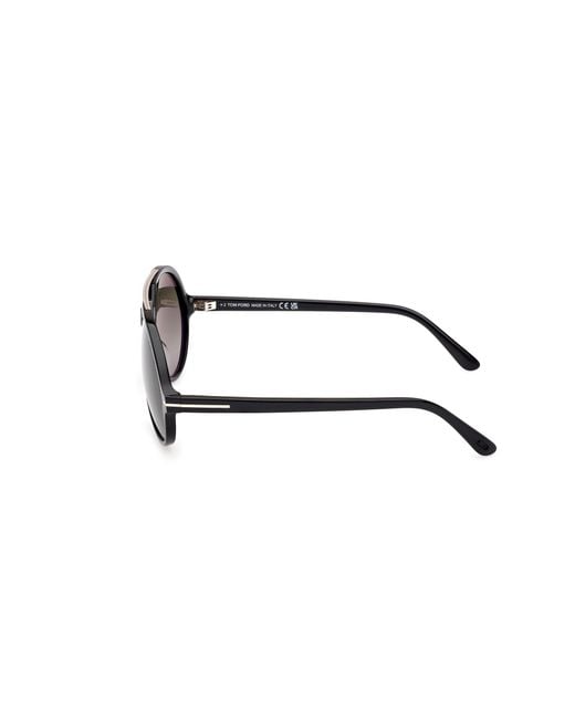 Tom Ford Black Ft1210 Aalto 01B Sunglasses Acetate Smoke Pilot Normal for men