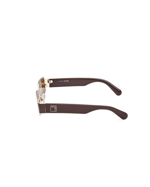 MAX&Co. Black Mo0128 32J Sunglasses Metal Squared Normal
