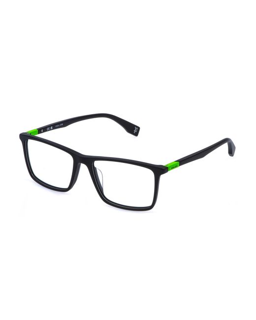 Police Black Vplr58 Playmaker 1 703 Optical Frames Acetate Squared for men
