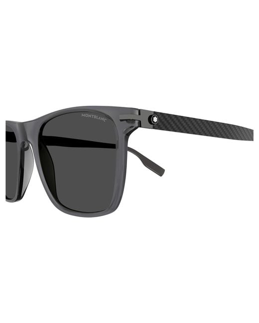 Montblanc Black Mb0248S 004 Sunglasses Acetate Squared Normal for men