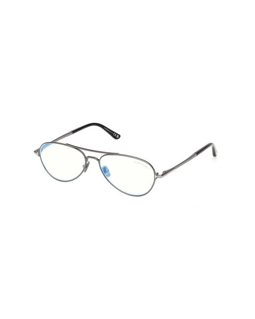 Tom Ford Black Ft6128-B 008 Optical Frames Metal Pilot Normal for men