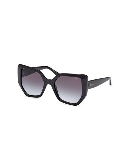 Guess Black Gu00154 01B Sunglasses Injected Smoke Geometric Normal