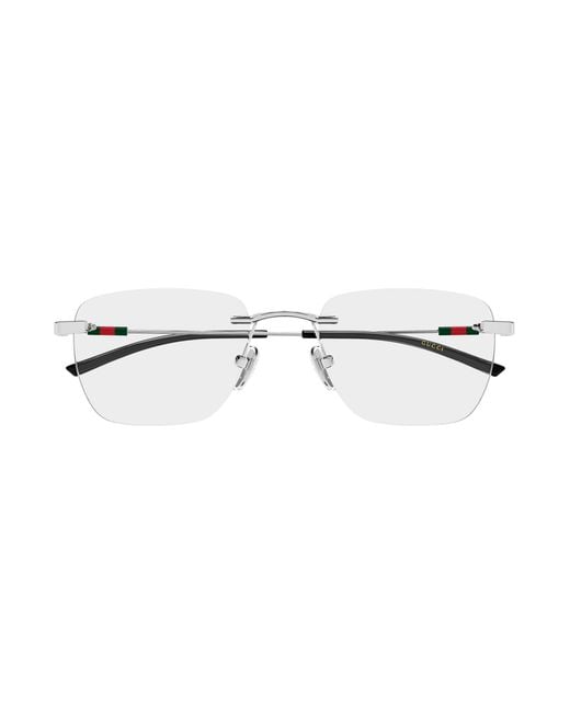 Gucci Black Gg2099O 003 Optical Frames Metal Transparent Squared for men