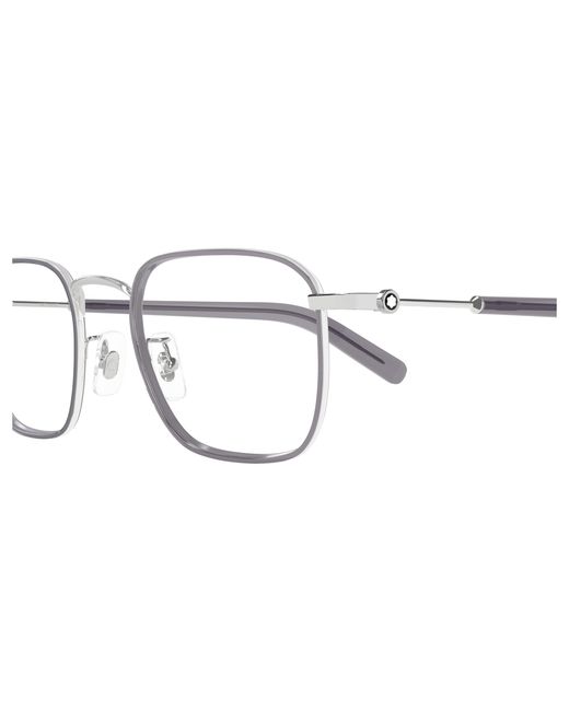 Montblanc Black Mb0424O 004 Optical Frames Metal Transparent Squared for men