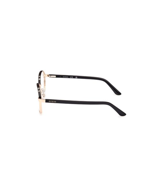 Guess Black Gu50124 005 Optical Frames Metal Round Normal