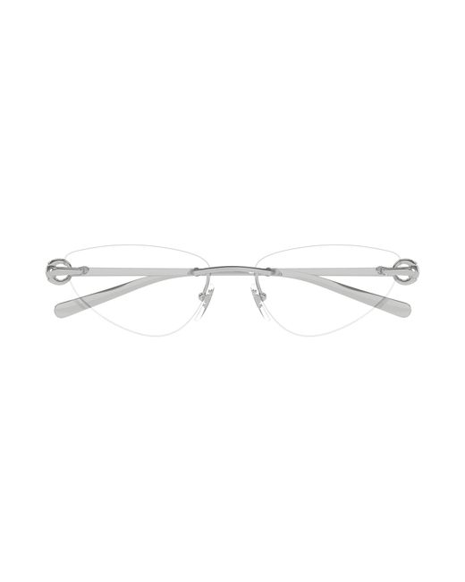 Gucci Black Gg1702O 001 Optical Frames Metal Transparent Cat Eye