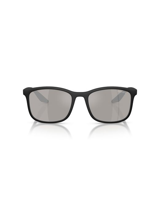 Prada Linea Rossa Black Ps A08S 1Bo2B0 Sunglasses Injected Pillow Mirrored for men