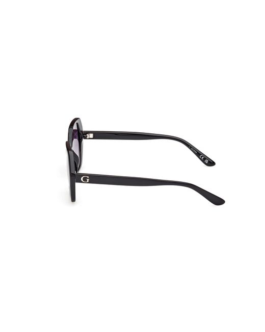 Guess Black Gu8292 01B Sunglasses Injected Smoke Geometric Normal Shaded