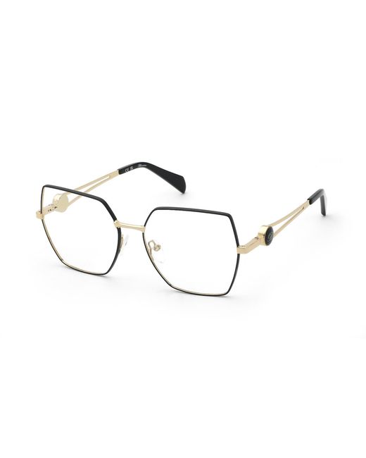 Blumarine Black Vbm253 301 Optical Frames Metal Geometric