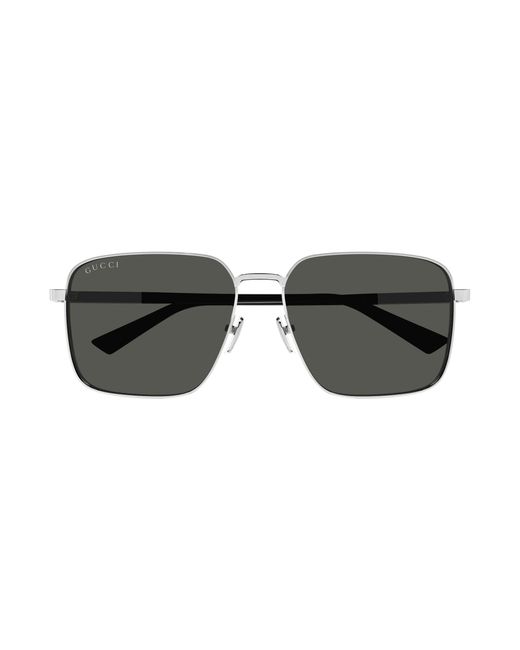 Gucci Black Gg1965Sk 001 Sunglasses Metal Squared for men