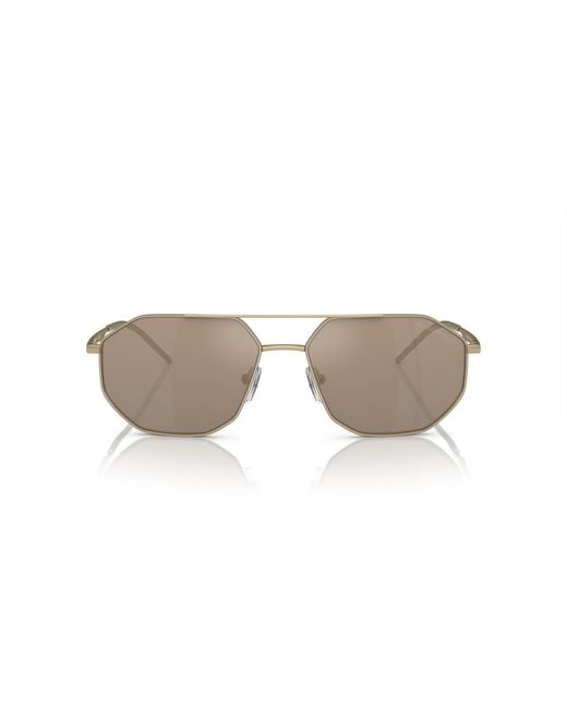 Emporio Armani Black Ea2147 30025A Sunglasses Metal Geometric Mirrored Mirror for men