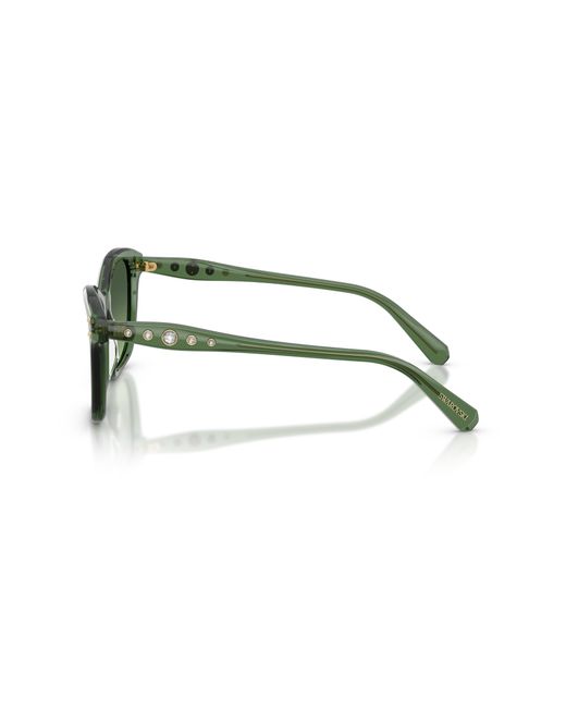 Swarovski Green Sk6063 10852A Sunglasses Acetate Squared Normal Nuanced