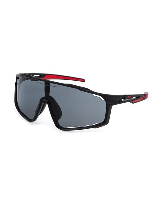 Fila Black Sfid69 0U28 Sunglasses Injected Smoke Mask Water Repellent for men