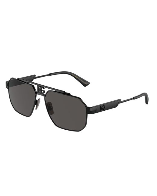 Dolce & Gabbana Black Dg2294 01/87 Sunglasses Steel Pilot Normal for men