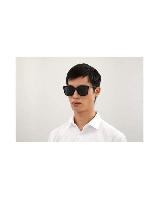 Montblanc Black Mb0084Sk 001 Sunglasses Acetate Squared for men
