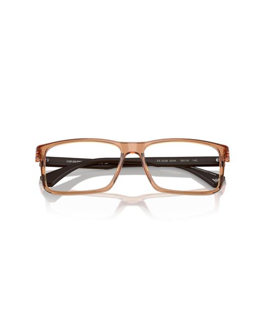 Emporio Armani Black Ea3038 5044 Optical Frames Peek Transparent Squared Normal for men