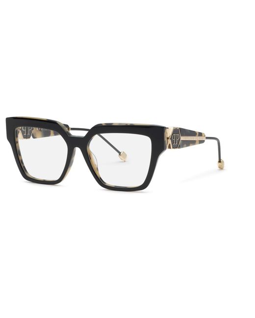 Philipp Plein Black Vpp165S Plein Queen 09Ba Optical Frames Acetate Squared