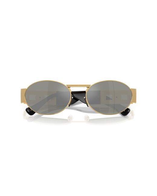 Versace Black Ve2264 100230 Sunglasses Steel Round Mirrored for men