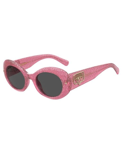 Chiara Ferragni Black Cf 7004/S Qr0/Ir Outlet Sunglasses Plastic Round