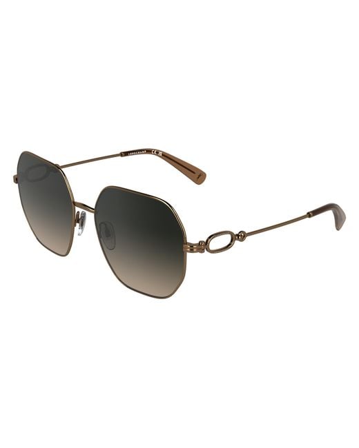 Longchamp Black Lo187S 734 Sunglasses Metal Squared Normal
