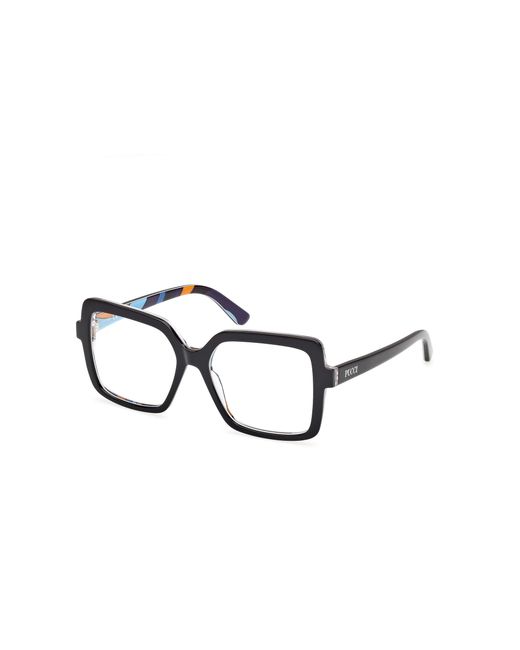 Emilio Pucci Black Ep5265 004 Optical Frames Acetate Squared Normal