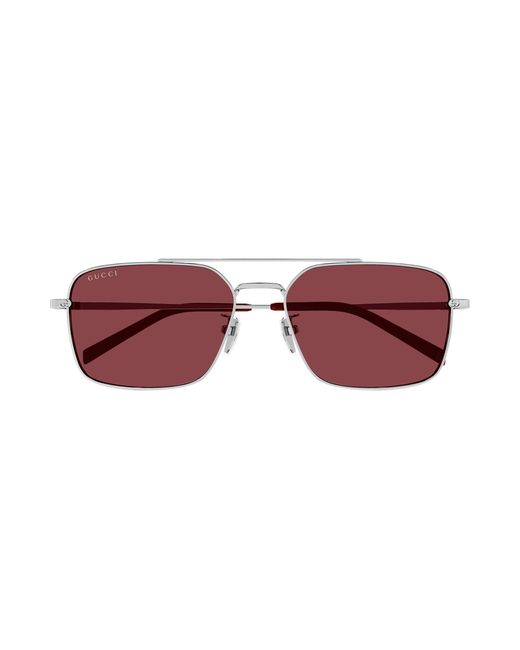Gucci Black Gg1957Sa 004 Sunglasses Metal Squared for men