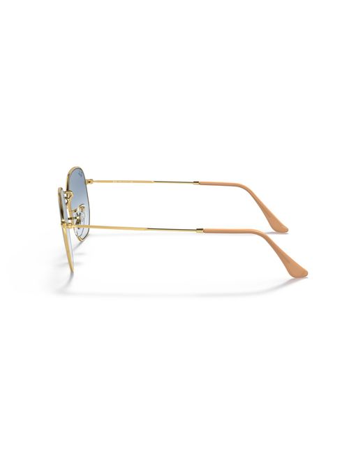 Ray-Ban Black Hexagonal Sunglasses Frame Blue Lenses