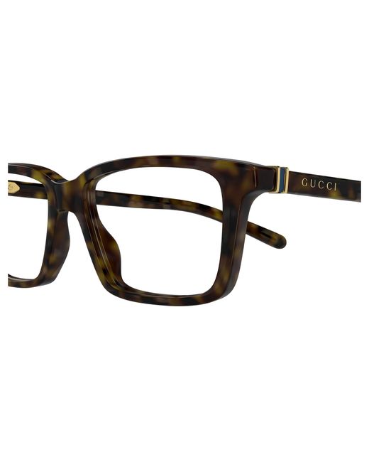 Gucci Black Gg1672O 002 Optical Frames Acetate Transparent Squared for men