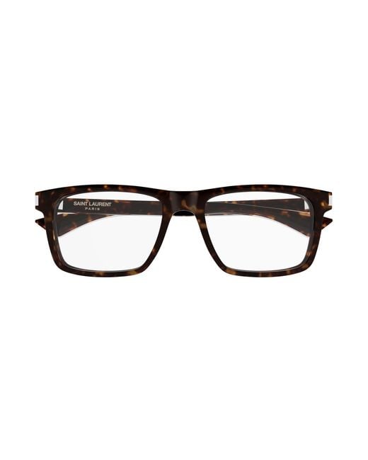 Saint Laurent Black Sl 882 007 Optical Frames Acetate Transparent Squared for men