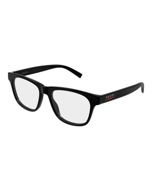 Gucci Black Gg2108O 004 Optical Frames Injected Transparent Squared for men