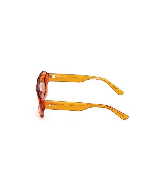 Emilio Pucci Orange Ep0245 42E Sunglasses Acetate Squared Normal