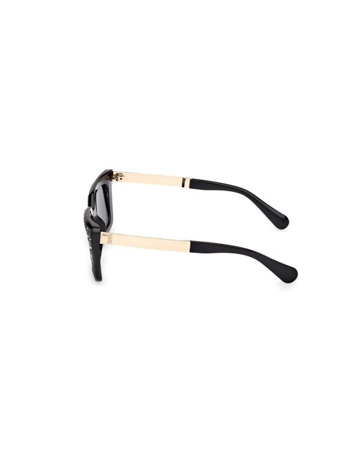 MAX&Co. Black Mo0143 01A Sunglasses Injected Smoke Squared Normal