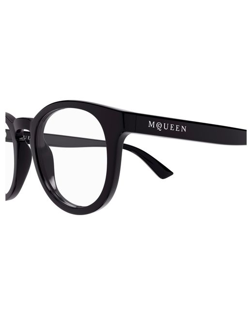 McQueen Black Am0514O 006 Optical Frames Acetate Transparent Round