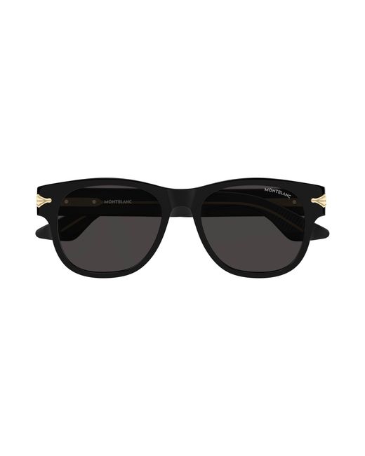 Montblanc Black Mb0478S 001 Sunglasses Acetate Squared for men