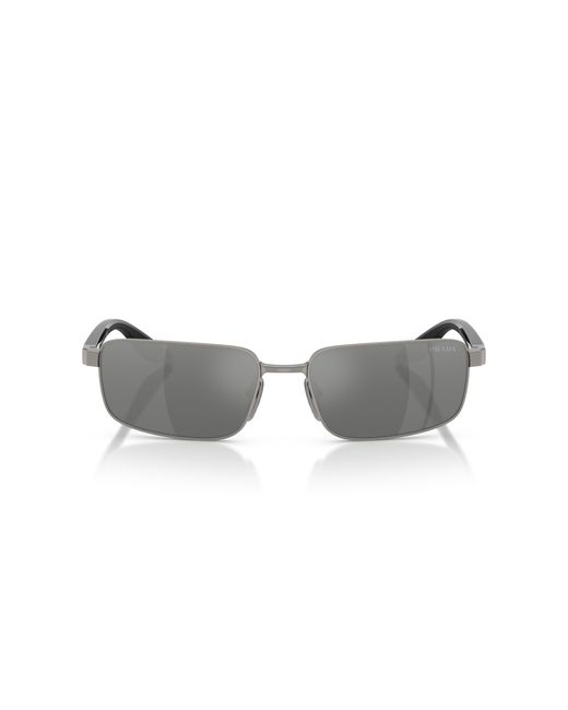 Prada Linea Rossa Black Ps B54S 5Av41A Sunglasses Metal Squared Normal for men