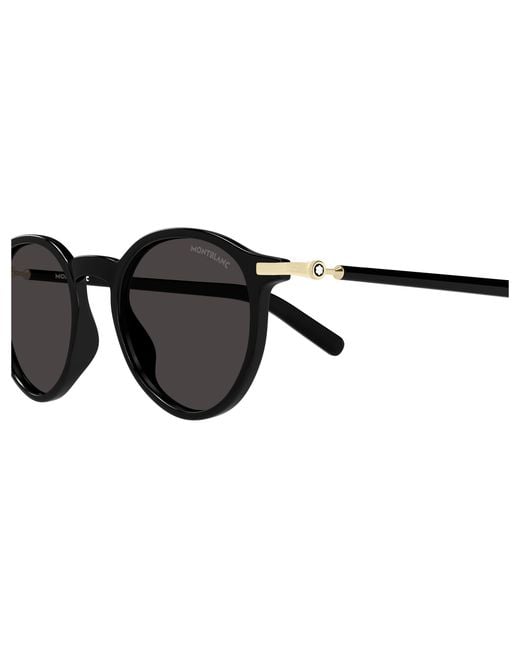 Montblanc Black Mb0461S 001 Sunglasses Injected Round for men