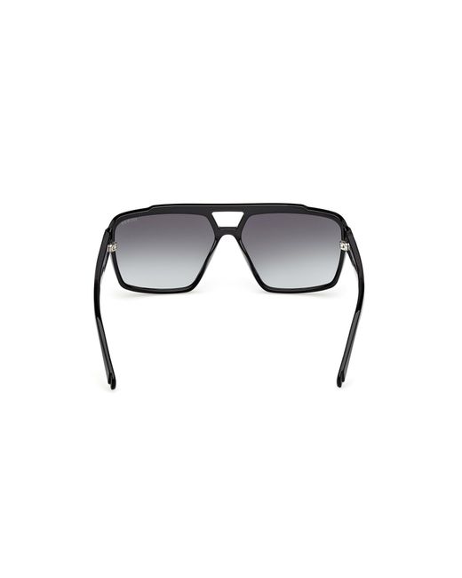 Guess Black Gu00223 01B Sunglasses Injected Smoke Squared Normal for men