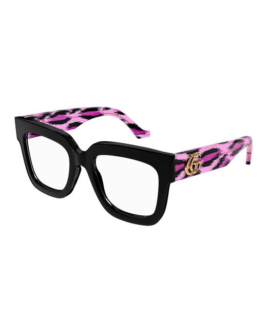 Gucci Black Gg1549O 003 Optical Frames Acetate Transparent Squared