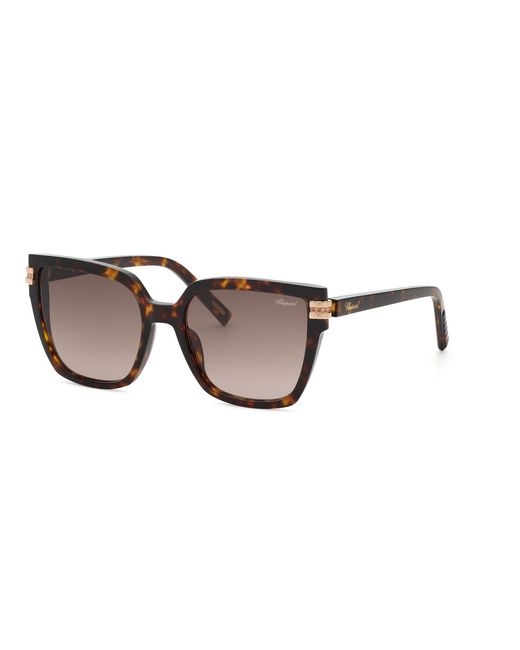 Chopard Black Sch432S 743 Sunglasses Acetate Squared Anti-Glare Nuanced