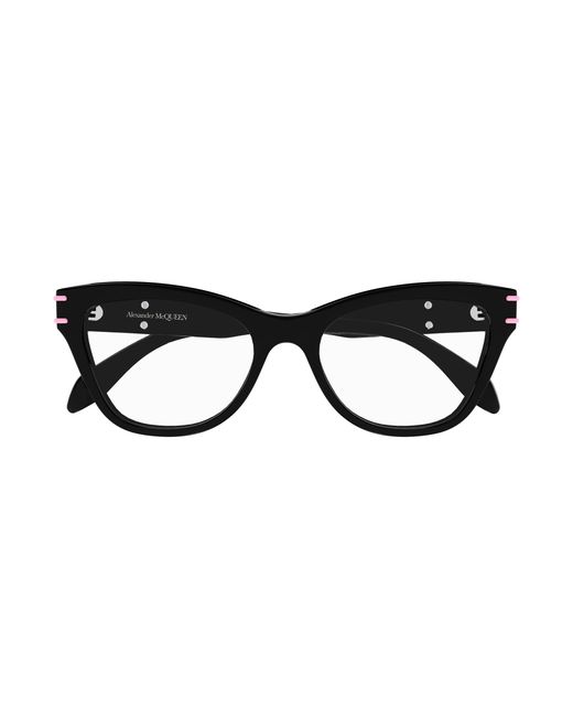 McQueen Black Am0401O 003 Optical Frames Acetate Cat Eye