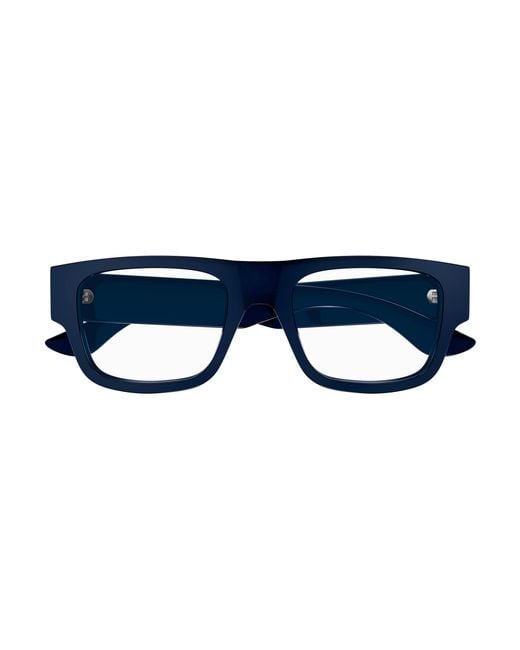 McQueen Black Am0511O 003 Optical Frames Acetate Transparent Squared for men
