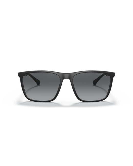 Emporio Armani Black Ea4150 5001T3 Sunglasses Injected Squared Polarized Shaded for men