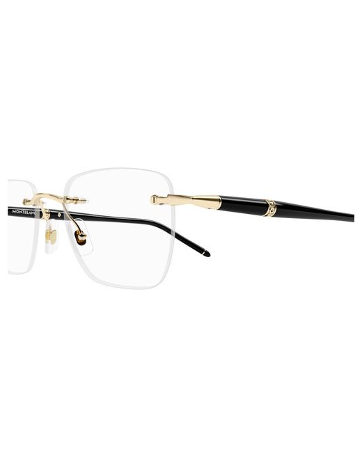 Montblanc Black Mb0346O 001 Optical Frames Metal Transparent Squared for men