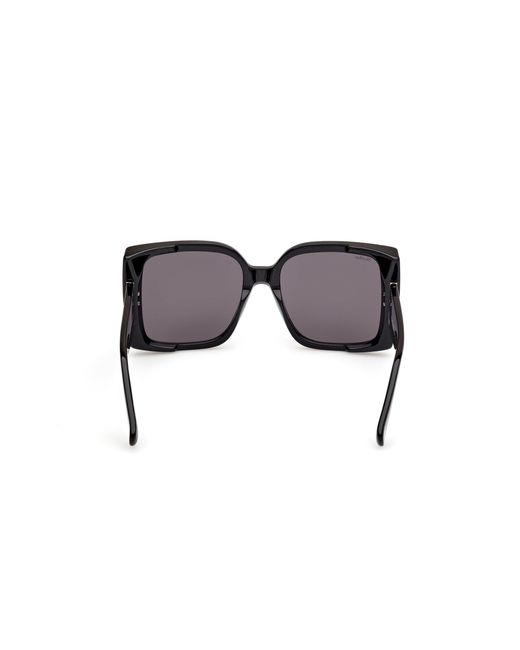 Max Mara Black Mm0131 Hinge 01A Sunglasses Acetate Smoke Squared Normal