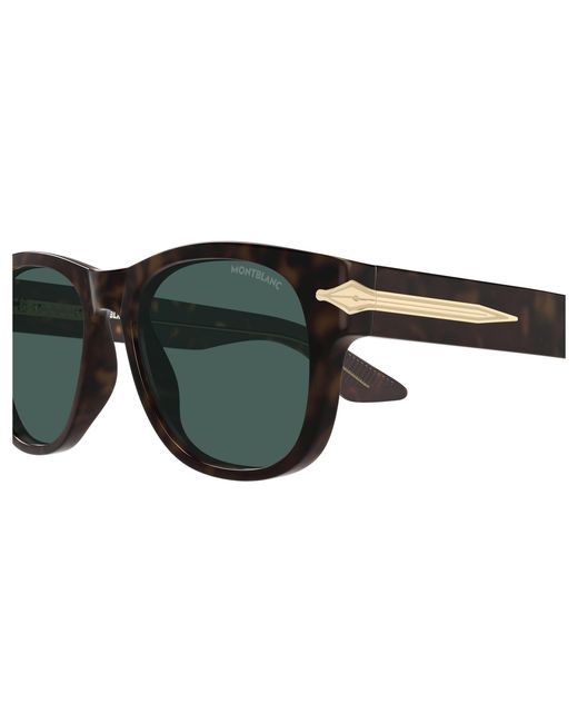 Montblanc Black Mb0478S 002 Sunglasses Acetate Squared for men
