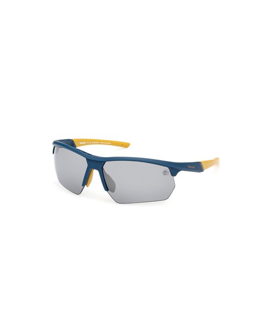 Timberland Black Tb00056 91D Sunglasses Injected Smoke Squared Polarized for men
