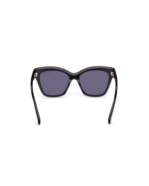 Tom Ford Black Ft1217 Elvira 01A Sunglasses Acetate Smoke Butterfly Normal