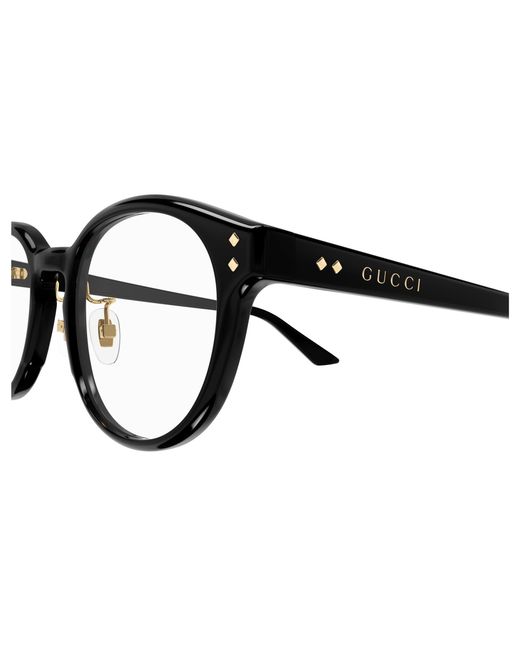 Gucci Black Gg1898Oa 001 Optical Frames Acetate Transparent Round for men